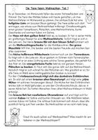 Vorschau - Spiele - Zuhören und Malen. Die Tiere feiern Weihnachten. Hörverstehen, Hörtext - Seite 1