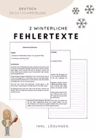 Vorschau - Arbeitsblätter - Arbeitsblatt: Fehlertexte Rechtschreibung (Winterzeit) - Deckblatt