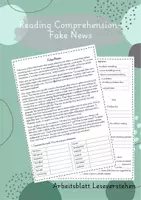 Vorschau - Arbeitsblätter - Reading Comprehension - Fake News - Deckblatt