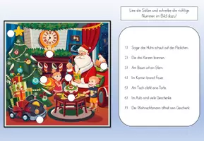Vorschau - Arbeitsblätter - Lesen und zuordnen Wimmelbild: Winter und Weihnachten differenziert - Seite 2