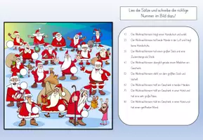 Vorschau - Arbeitsblätter - Lesen und zuordnen Wimmelbild: Winter und Weihnachten differenziert - Seite 3