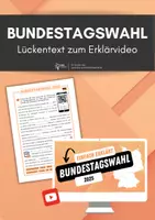 Vorschau - Arbeitsblätter - Lückentext zur Bundestagswahl 2025 (Arbeitsblatt mit Erklärvideo) #demokratiestärken - Deckblatt