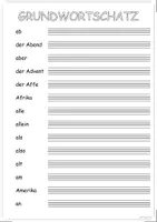 Vorschau - Arbeitsblätter - Grundwortschatz NRW - Schreiben üben - Seite 1