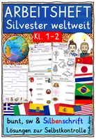 Vorschau - Arbeitsblätter - Silvester weltweit Klasse 1-2 Arbeitsheft differenziert (Silvester in aller Welt) - Deckblatt