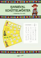 Vorschau - Stationenlernen - Karneval/Fasching Schüttelwörter für Klasse 1 und 2 (+ Klebebilder fürs Heft) - Deckblatt