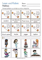 Vorschau - Arbeitsblätter - Deutsch Klasse 1 Lesen und Kleben Hobbies DAZ - Seite 3