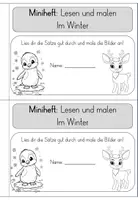 Vorschau - Arbeitsblätter - Winter Miniheft: Lesen und Malen – Differenzierte Aufgaben - Seite 1