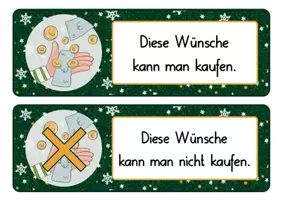 Vorschau - Spiele - Wünsche kategorisieren - Wort-Bild-Karten zum Sortieren - Seite 1