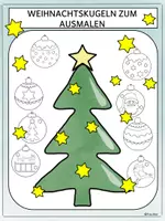 Vorschau - Mal- und Bastelvorlagen - Weihnachtskugeln zum Ausmalen (8 Varianten) - Deckblatt