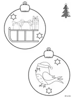 Vorschau - Mal- und Bastelvorlagen - Weihnachtskugeln zum Ausmalen (8 Varianten) - Seite 3
