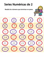Vista previa - Hojas de trabajo - Matemáticas Series de números contando de 2 hasta 10. - página 1