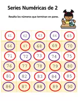 Vista previa - Hojas de trabajo - Matemáticas Series de números contando de 2 hasta 10. - página 3