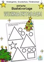 Vorschau - Arbeitsblätter - Einfache Bastelvorlage Weihnachtsbaum basteln Kinder, Kindergarten, Grundschule, Förderschule - Deckblatt