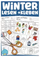 Vorschau - Spiele - Winter Deutsch Lesen und Kleben - Deckblatt