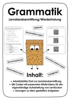 Vorschau - Arbeitsblätter - Wiederholung/Lernstandsermittlung (Jahrgang 7). Grammatik (Attribute, Kommasetzung, Relativsätze, Nominalisierungen und Satzglieder) - Deckblatt