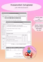 Vorschau - Arbeitsblätter - Klassenarbeit Satzglieder mit PPT zum Anpassen - Deckblatt