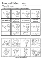 Vorschau - Arbeitsblätter - Lesen und Kleben Valentinstag Deutsch DAZ - Seite 3