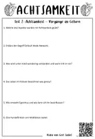 Vorschau - Arbeitsblätter - Philosophie: Achtsamkeit / Vorgänge im Gehirn / Video / Oberstufe - Deckblatt