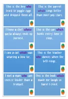 Vorschau - Spiele - Cards / Defining Relative Clauses / Simple Past + Simple Present - Deckblatt