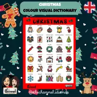 Vista previa - Tarjetas / Manipulativos - CHRISTMAS - Colour Visual Dictionary (30 words) - Portada