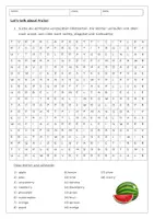 Vorschau - Spiele - Suchsel Obstsorten - Fruit words - Deckblatt