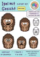 Vorschau - selbst erstellte Cliparts/Grafiken - Freebie - Igel mit Gesicht (Clipart) - Deckblatt