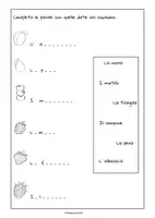 anteprima - Esercizi - "La frutta" fogli di lavoro - Pagina 1