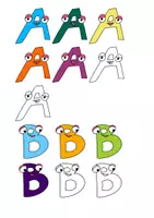 Vorschau - selbst erstellte Cliparts/Grafiken - Figuren A und B für Tandembögen und Partnerarbeit - Deckblatt