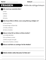 Vorschau - Arbeitsblätter - Das Reh: Leseverständnis und Kreuzworträtsel mit Lösungen - Seite 2