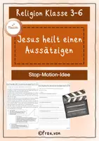 Vorschau - Arbeitsblätter - Stop-Motion-Film Jesus heilt einen Aussätzigen Unterrichtsidee - Deckblatt