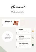 Vorschau - Merkblätter - Klassenrat - Moderationsfächer (in beige, grün und blau) - Deckblatt