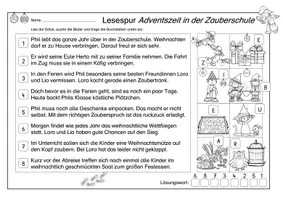 Vorschau - Arbeitsblätter - Mini-Lesespur Adventszeit in der Zauberschule (3-fach differenziert) - Seite 1