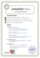 Vorschau - Stationenlernen - Lernwörter - Training: "Party" (orientiert an Jo-Jo + GWS) Kl.2 - Druckschrift - Seite 1