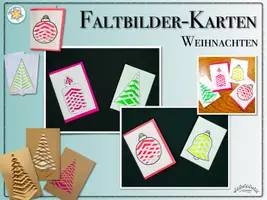 Vorschau - Mal- und Bastelvorlagen - „Weihnachtskarten basteln“ - Faltbilder-Karten (Kirigami, Weihnachten) - Seite 2