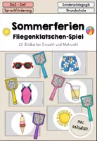 Vorschau - Spiele - Sommerferien Sommer Fliegenklatschenspiel - DaZ DaF - Deckblatt