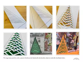 Aperçu - Matériel pour travaux manuels / dessin - KIRIGAMI - ARBRE DE NOËL (découper & plier) pour la fenêtre & carte - Page 3