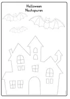 Vorschau - Arbeitsblätter - Halloween Nachspuren und Ausmalen Motorikübung Graphomotorik - Seite 2