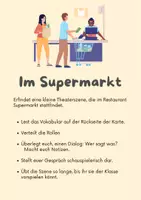Vorschau - Aufgabenkarten - Scène de théâtre: Au supermarché - Seite 1