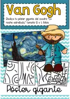 Vorschau - Arbeitsblätter - Van Gogh: Kollaboratives Poster des Gemäldes "Die Sternennacht". - Deckblatt
