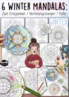 Vorschau - Mal- und Bastelvorlagen - Winter Mandala / 6 Ausmalbilder / Vertretungsstunden Mandalas - Deckblatt