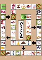 Vorschau - Arbeitsblätter - Brettspiel Fasching/Karneval Wortschatzspiel Grundschule DaZ/DaF/Deutsch - Seite 1
