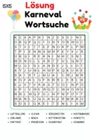Vorschau - Arbeitsblätter - Wortsuchspiel/Wortsuche/Suchsel Fasching/Karneval (Grundschule) - 4 Varianten - Seite 2