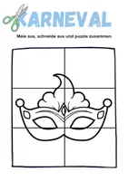 Vorschau - Arbeitsblätter - Ausschneiden und kleben Fasching/Karneval - Wortschatz basteln Feinmotorik (Grundschule) - Seite 1