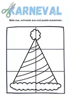 Vorschau - Arbeitsblätter - Ausschneiden und kleben Fasching/Karneval - Wortschatz basteln Feinmotorik (Grundschule) - Seite 2