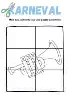 Vorschau - Arbeitsblätter - Ausschneiden und kleben Fasching/Karneval - Wortschatz basteln Feinmotorik (Grundschule) - Seite 3