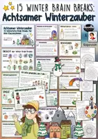 Vorschau - Spiele - 15 Brain Breaks / Winterzauber ✨ PAKET Achtsamkeit, Meditation & Spiele - Deckblatt