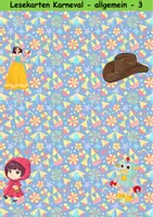 Vorschau - Arbeitsblätter - Lesekarten/Bildkarten Fasching/Karneval einfach - DaZ/DaF, Deutsch (Grundschule) - Seite 3