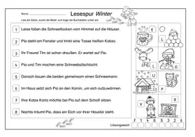 Vorschau - Arbeitsblätter - Mini-Lesespur Winter (3-fach differenziert) - Seite 2