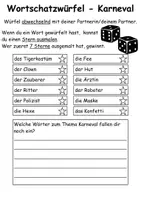 Vorschau - Arbeitsblätter - Bilderwürfel Fasching/Karneval - DaZ/DaF, Deutsch (Spiel) - Seite 3