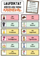 Vorschau - Unterrichtsreihen - Laufdiktat / Schleichdiktat Fasching/Karneval - DaZ/DaF, Deutsch (Diktat) - Seite 1